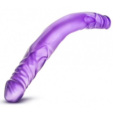 Фиолетовый двусторонний фаллоимитатор 14 Inch Double Dildo - 35 см.